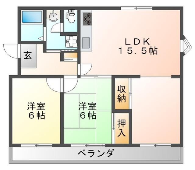 松川マンション2号館（405） 間取り図画像