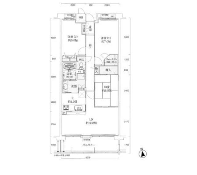 甲子園三番町ハイツ（205） 間取り図画像