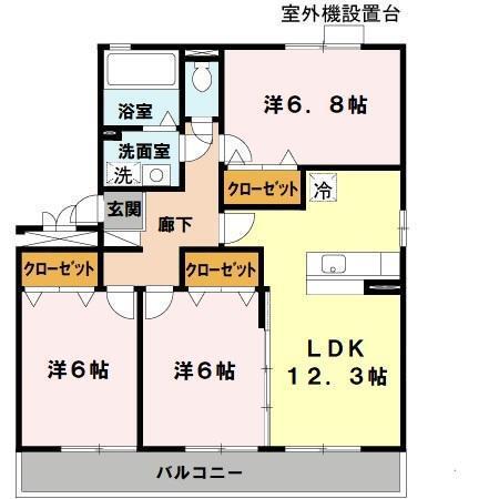 Sunny Court　A棟（201） 間取り図画像