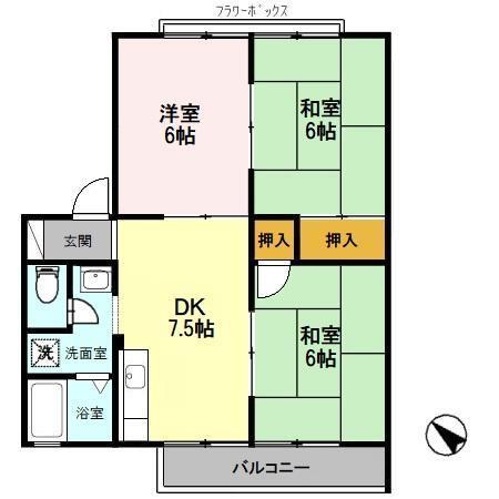 池尻ハイツ　B棟（202） 間取り図画像
