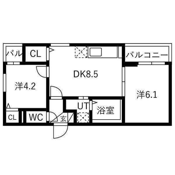 The Residence 大庄西町（203） 間取り図画像