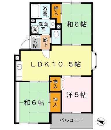 武庫リバーハイツ西野（101） 間取り図画像
