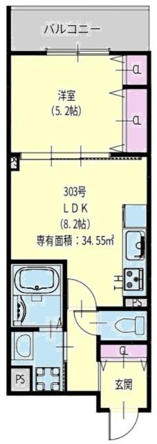 クリエオーレ元浜町（203） 間取り図画像