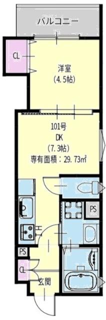 クリエオーレ元浜町（201） 間取り図画像