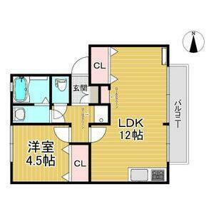 ドルフ武庫（1-Ａ） 間取り図画像