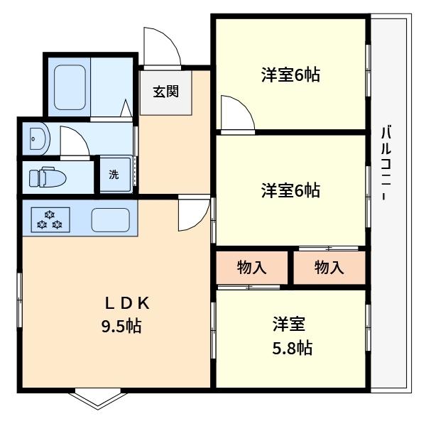 松川マンション2号館（101） 間取り図画像