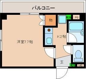 スタジオ・ニュートラッド（2D） 間取り図画像