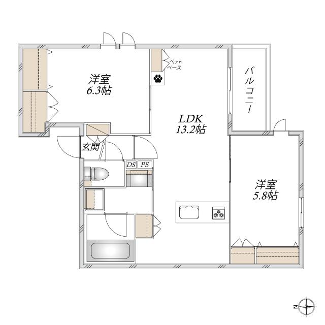 Ｍａｉｓｏｎ　Ｖｅｒｉｔｅ　武庫之荘（202） 間取り図画像