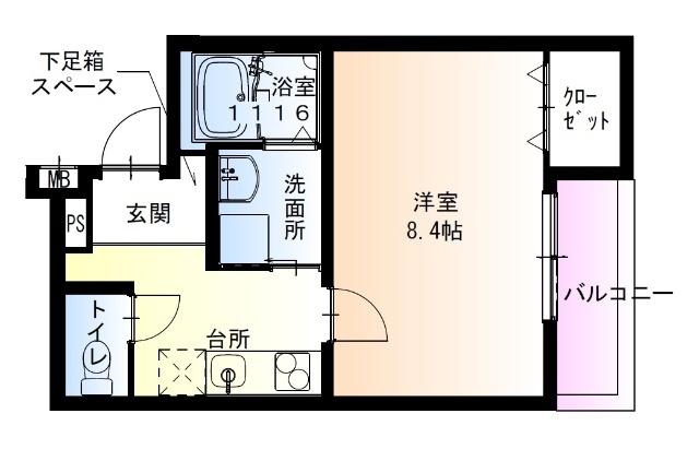 フジパレス長洲公園Ⅲ番館（302） 間取り図画像