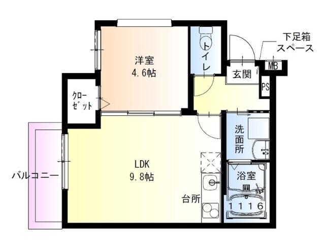 フジパレス大物公園Ⅰ番館（303） 間取り図画像