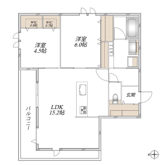 尼崎市南塚口町２丁目へーベルメゾン西棟（303） 間取り図画像