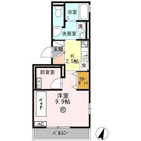 パインウエスト夙川（301） 間取り図画像