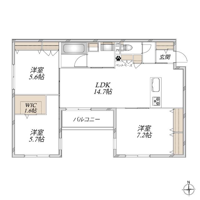 ＨＥＢＥＬ　ＭＡＩＳＯＮ　Ｍｙ　Ｐｌｉｓ（302） 間取り図画像