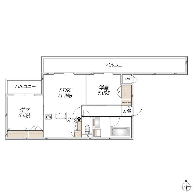 ＨＥＢＥＬ　ＭＡＩＳＯＮ　Ｍｙ　Ｐｌｉｓ（301） 間取り図画像