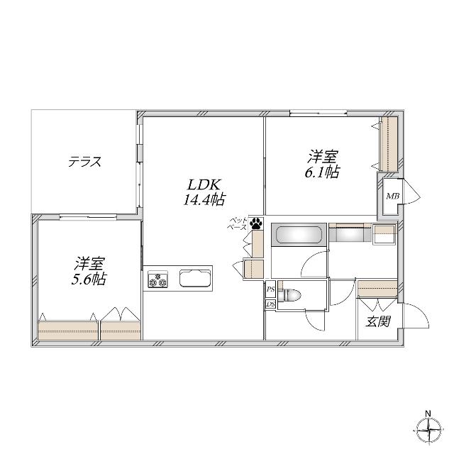 ＨＥＢＥＬ　ＭＡＩＳＯＮ　Ｍｙ　Ｐｌｉｓ（101） 間取り図画像