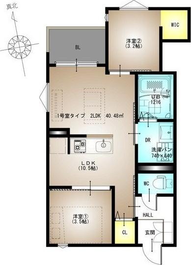 REGALEST La Nauage 武庫川（101） 間取り図画像