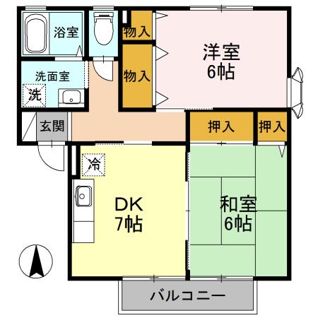 ローズヒップガーデン　Ｂ棟（102） 間取り図画像