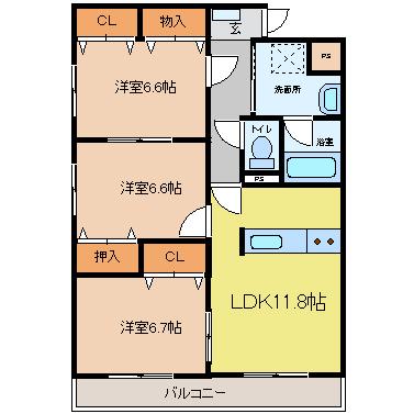 レジデンス松峰（305） 間取り図画像