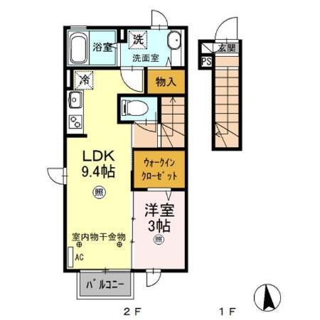 ＷＩＴ ＴＳＵＲＵＴＡ　Ｂ（202） 間取り図画像