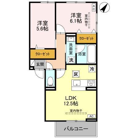 セジュールグリーンひなた（105） 間取り図画像