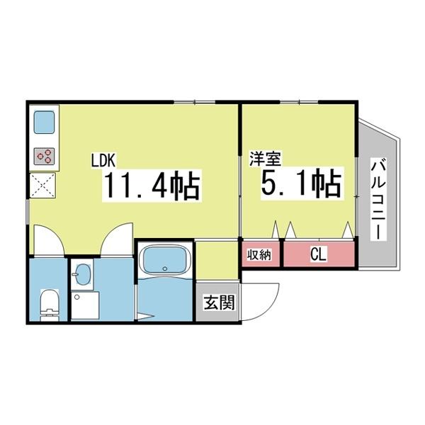アムール畑原通 間取り図画像