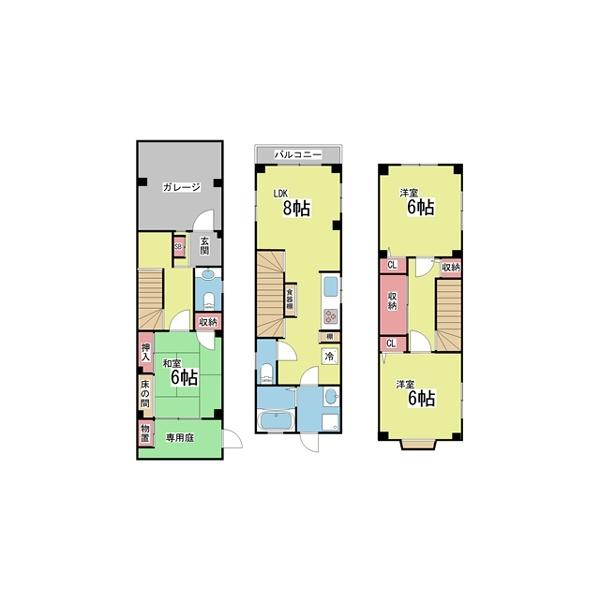 大石北町貸家7-28 間取り図画像