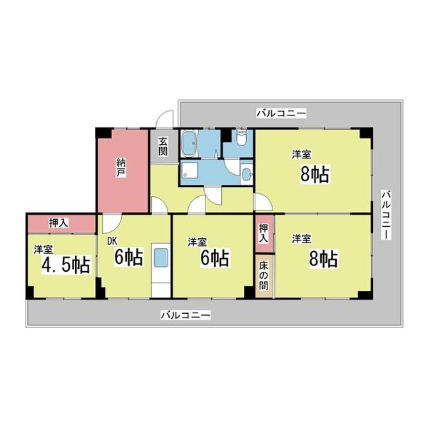 桑畑高徳マンション 間取り図画像