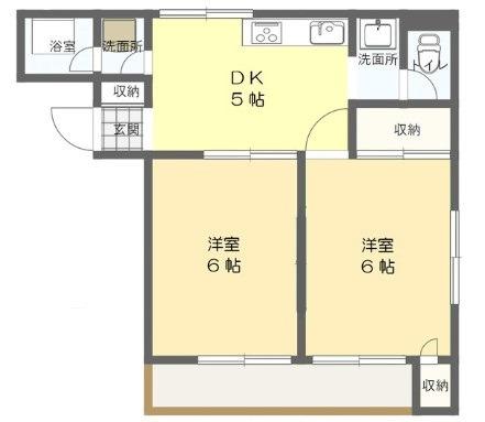 郡山市並木アパート 間取り図画像