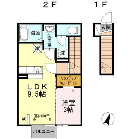 ラフィネ　B（202） 間取り図画像