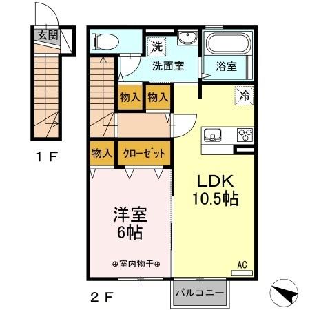 ソレイユ福原　Ｂ（201） 間取り図画像