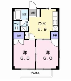 クローバーヒルズⅡ（203） 間取り図画像