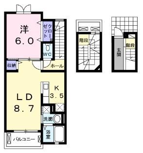 カーサ・ボニートＫ・Ⅲ（303） 間取り図画像
