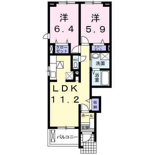 ソレアード・Ｋ　壱番館（101） 間取り図画像