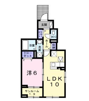 ヴィクトワールⅡ（101） 間取り図画像