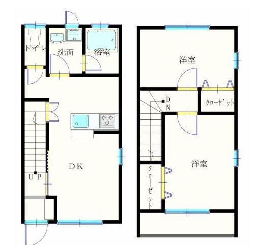 郡山市富田町テラスハウス 間取り図画像