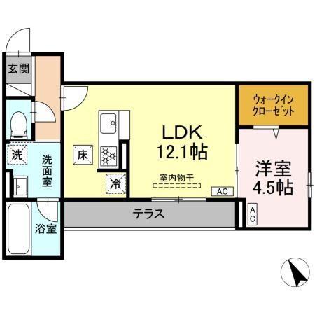 セステナリー西ノ内（102） 間取り図画像