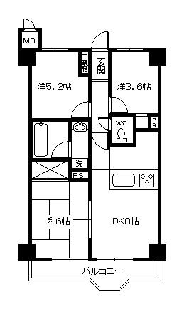 郡山市愛宕町マンション 間取り図画像