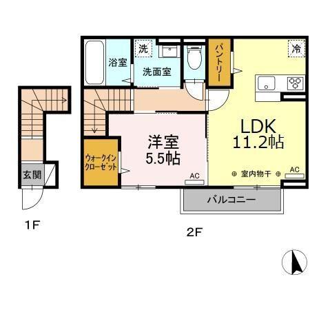 アンルーエサガラ（201） 間取り図画像