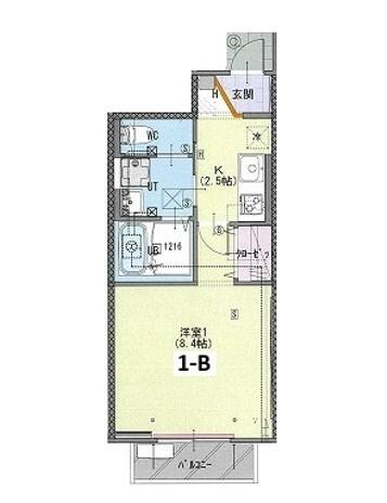 グランディ−ルUSUI（1-B） 間取り図画像