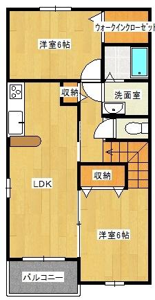 郡山市安積町日出山アパート 間取り図画像
