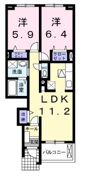 ソレアード・K　弐番館（103） 間取り図画像