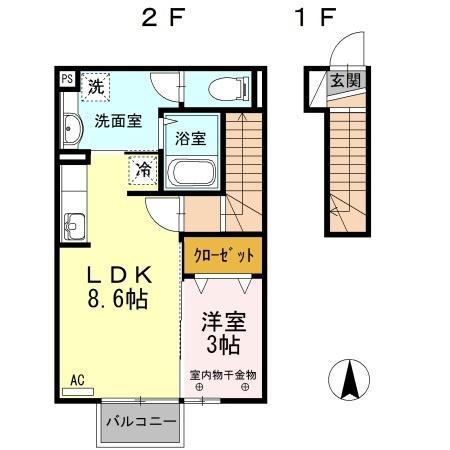 アンジュール　ハルリナ　Ⅰ（205） 間取り図画像
