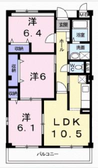グランヒルⅡ（203） 間取り図画像