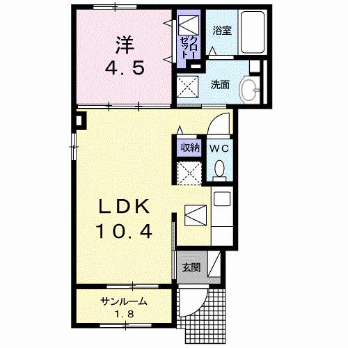 ブライト・サニー大洲河原（101） 間取り図画像