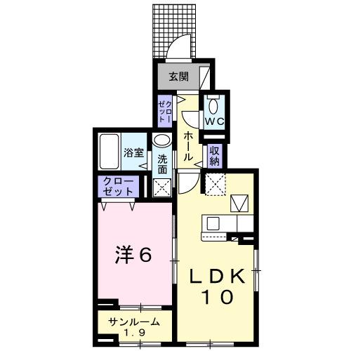 ヴィクトワールⅡ（101） 間取り図画像