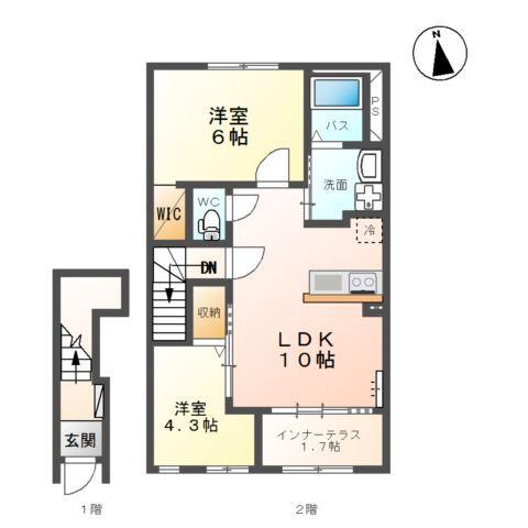 仮）富久山町久保田石鼻新築アパート 間取り図画像