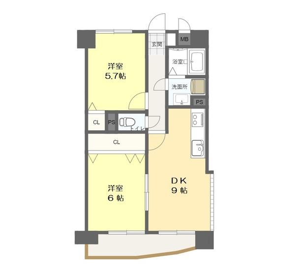 ライオンズマンション清水台第二 間取り図画像