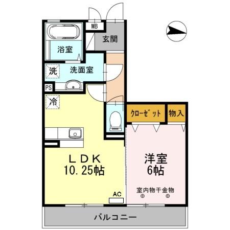 イーストエンジェル青山（201） 間取り図画像