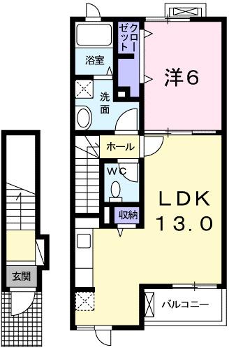 リバーサイドⅢ（203） 間取り図画像