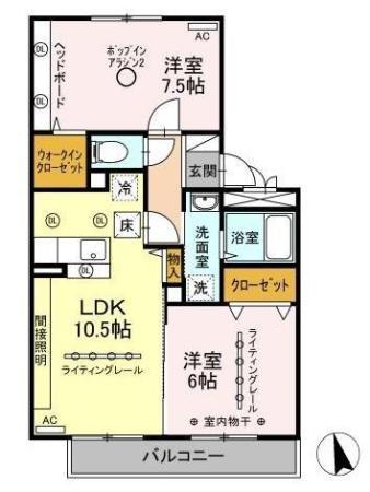 リビングタウン三ッ木　Ｃ（C105） 間取り図画像